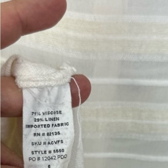 Fresh Produce Striped Semi Sheer Button Down Shirt - Picture 4 of 6